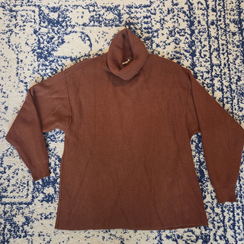 Free People Warm Brown Turtleneck Sweater - Picture 6 of 7
